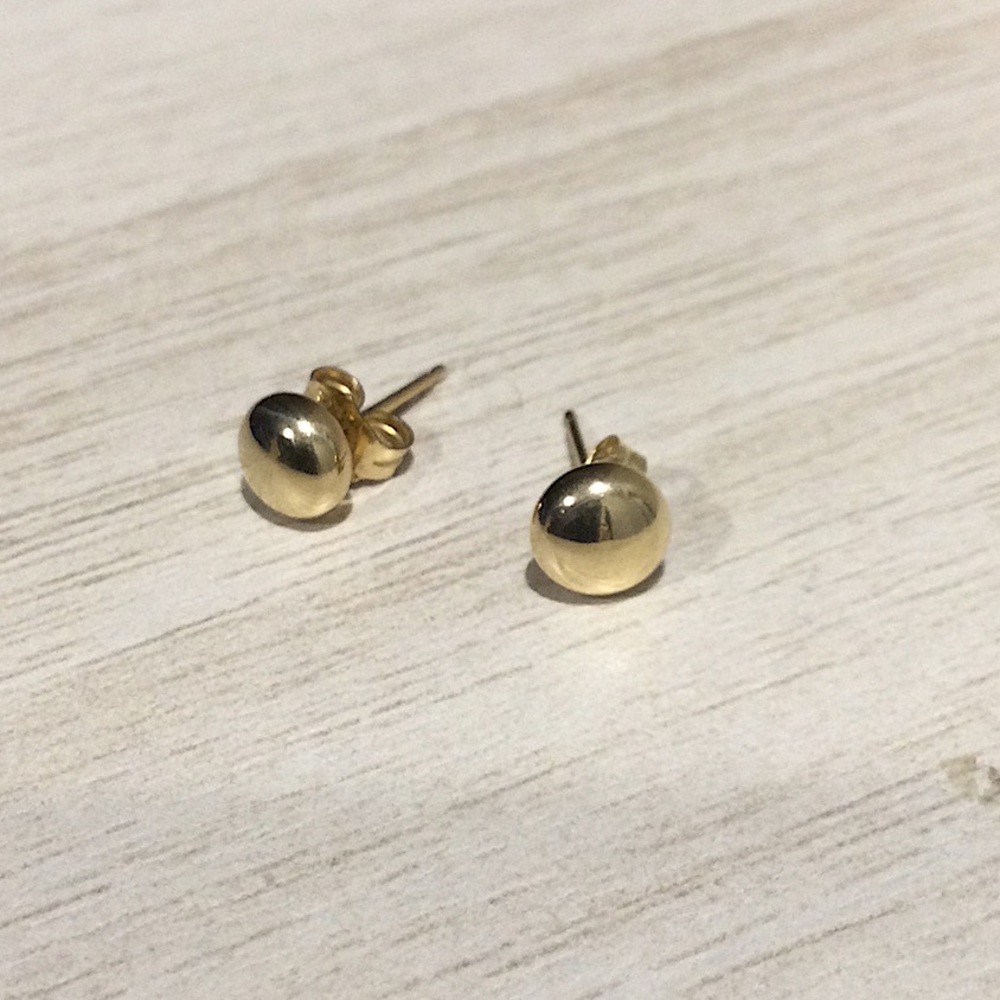 Max + Stone 14k Gold Ball/Button Earrings